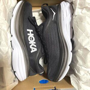 HOKA ONE ONE BONDI 8 WOMENS SIZE 9.5 RUNNING SHOES BLACK WHITE NEW WITH BOX